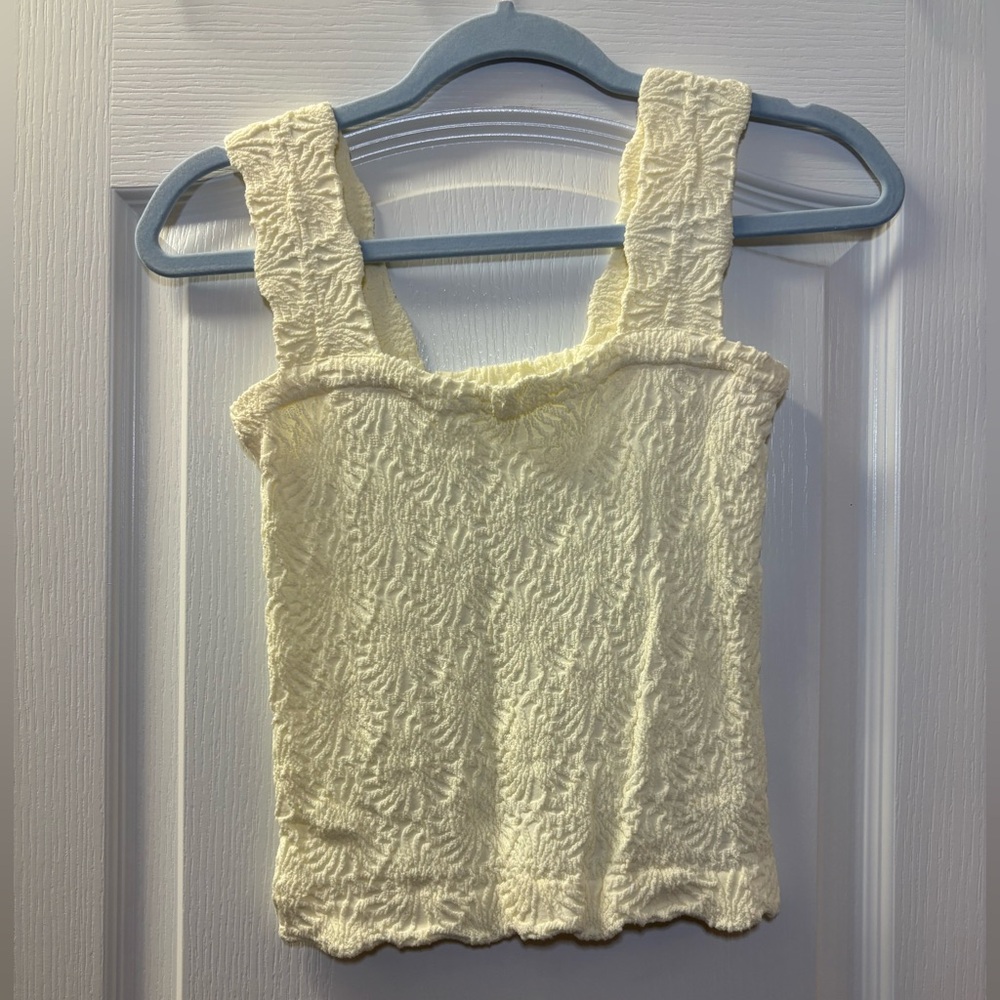 Cream Textured Tank Top